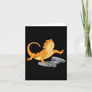 Bearded Dragon Lizard Gamer Video Game Gecko Card