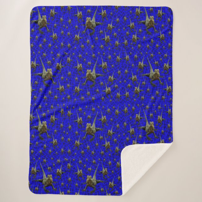 Bearded Dragon Lizard, Lge Sherpa Blanket (Front)
