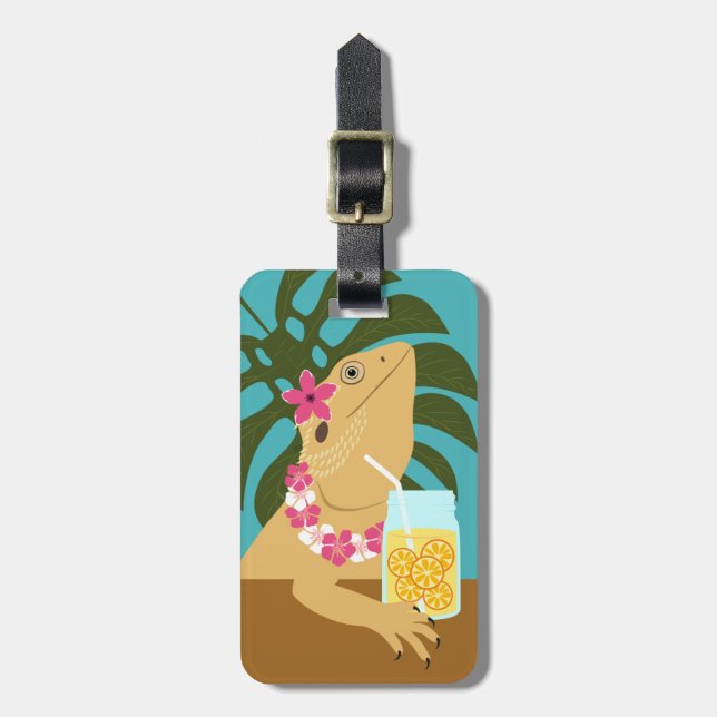 Bearded Dragon Lizard Luggage Tag (Front Vertical)