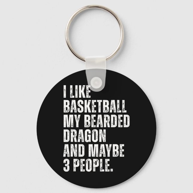 Bearded Dragon Lizard Owner Sketll Lover Funny Rep Keychain (Front)