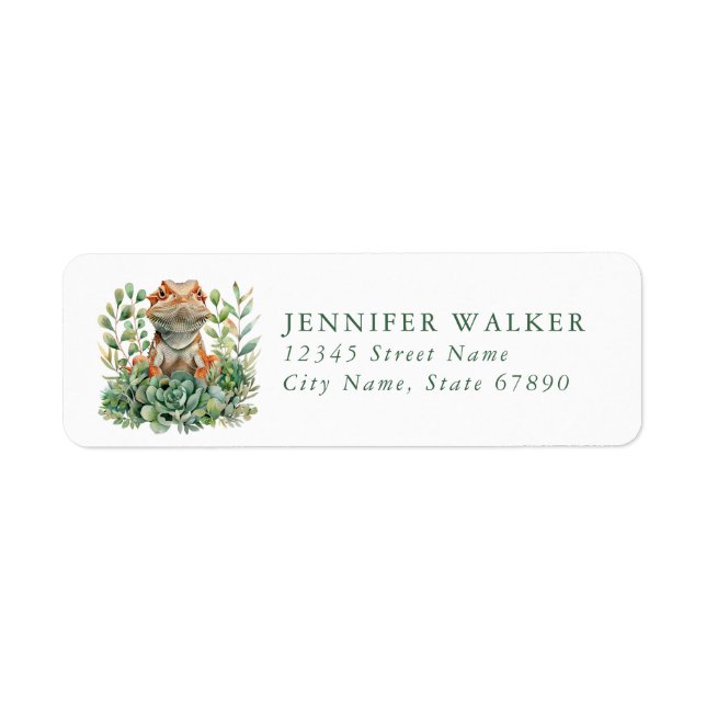 Bearded Dragon Lizard Return Address Labels (Front)