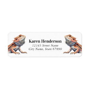 Bearded Dragon Lizard Return Address Labels