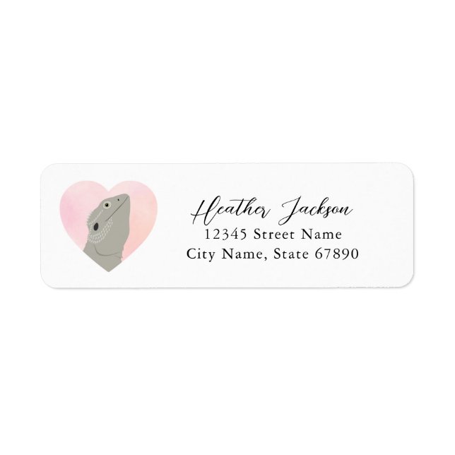 Bearded Dragon Lizard Return Address Labels (Front)
