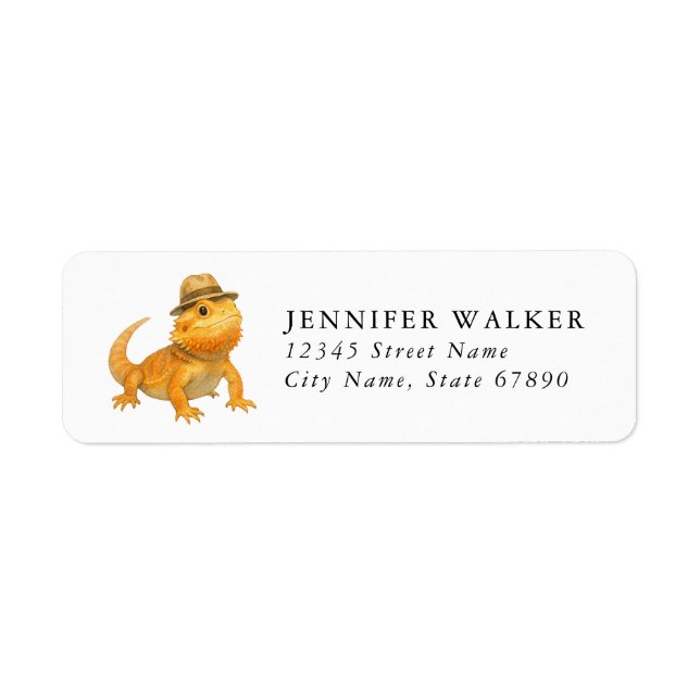 Bearded Dragon Lizard Return Address Labels (Front)