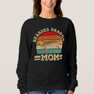 Bearded Dragon Mom Lizard Reptile Retro Women Sweatshirt