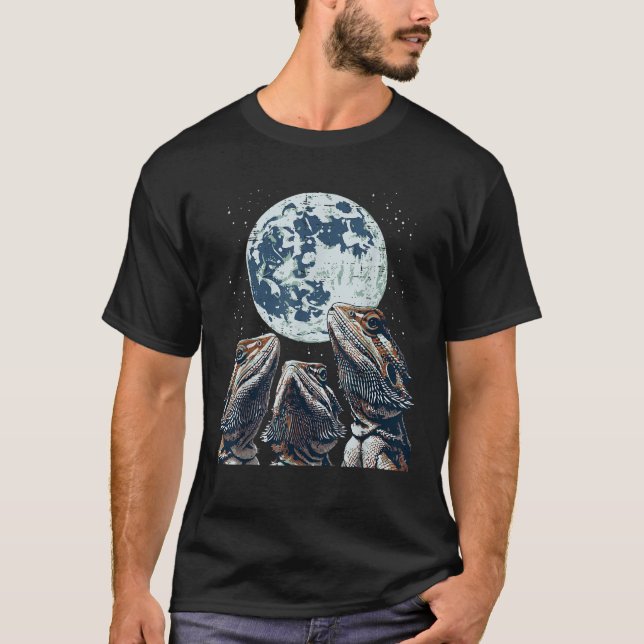 Bearded Dragon Moon Howl Beardie Meme Reptile Men  T-Shirt (Front)