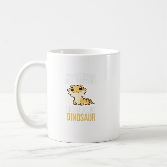 Bearded Dragon Pet I Raise A Tiny Dinosaur Bearded Coffee Mug (Left)