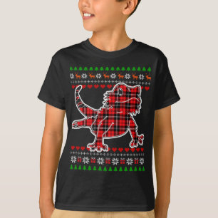 Bearded Dragon Plaid Ugly Christmas Pajama Cute X- T-Shirt