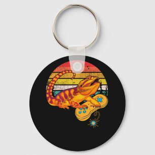 Bearded Dragon Playing Video Game Reptiles Pagona Keychain