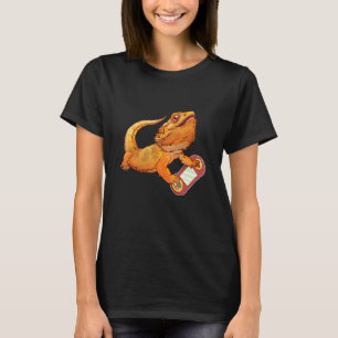 Bearded Dragon Playing Video Game Reptiles Pagona T-Shirt