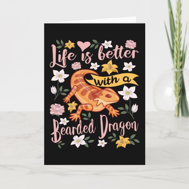 Bearded Dragon Pogona Saying Card (Front)