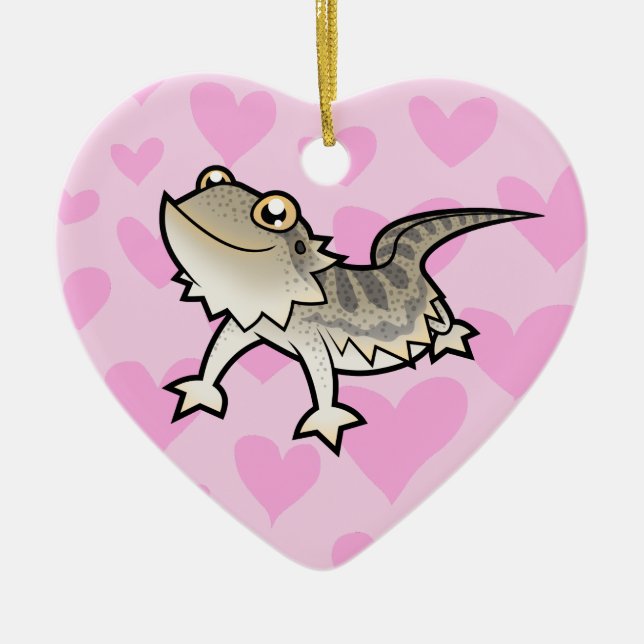 Bearded Dragon / Rankin Dragon Love Ceramic Ornament (Front)