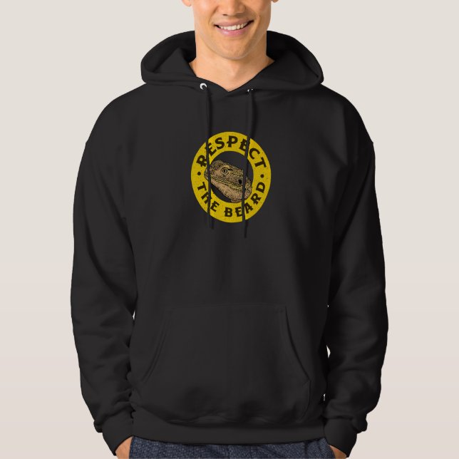 Bearded Dragon Respect The Beard Pagona Lizard Rep Hoodie (Front)