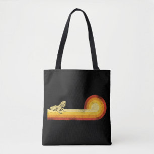 Bearded Dragon Retro Vintage Sunset Tote Bag