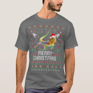 Bearded Dragon Santa Hat Animal Christmas Tree Lig T-Shirt