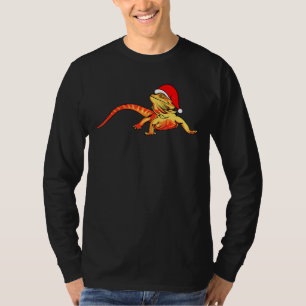 Bearded Dragon Santa Hat Christmas Pagona Lizard R T-Shirt