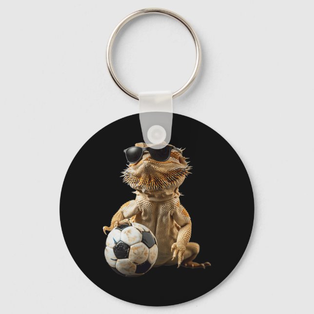 Bearded Dragon Soccer  Keychain (Front)