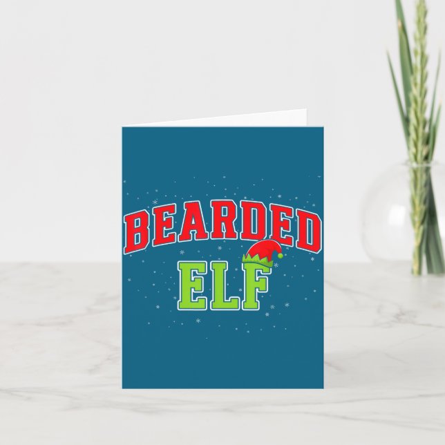 Bearded Elf Christmas Family Matching Group Xmas  Card (Front)