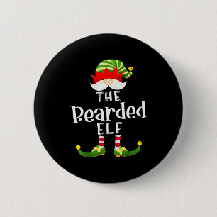Bearded Elf Group Christmas Funny Pajama Party 2 Inch Round Button