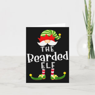 Bearded Elf Group Christmas Funny Pajama Party  Card