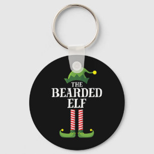 Bearded Elf Matching Family Group Christmas Party  Keychain