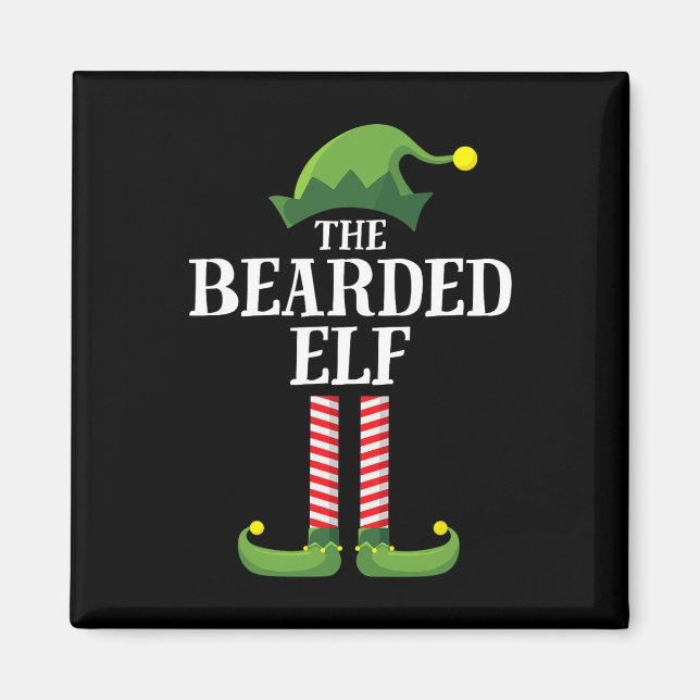 Bearded Elf Matching Family Group Christmas Party  Magnet (Front)