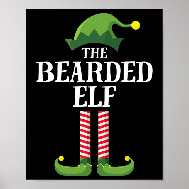 Bearded Elf Matching Family Group Christmas Party  Poster (Front)