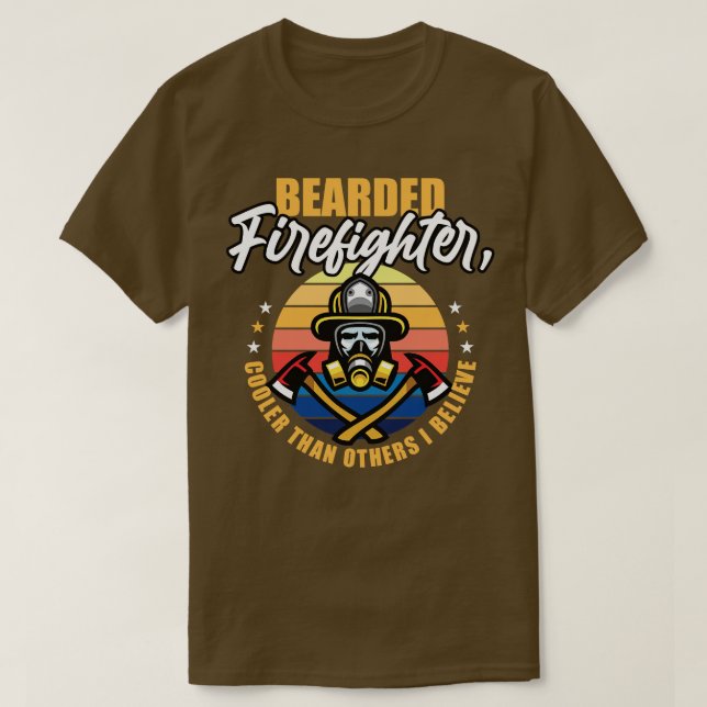 Bearded Firefighter T-Shirt (Design Front)