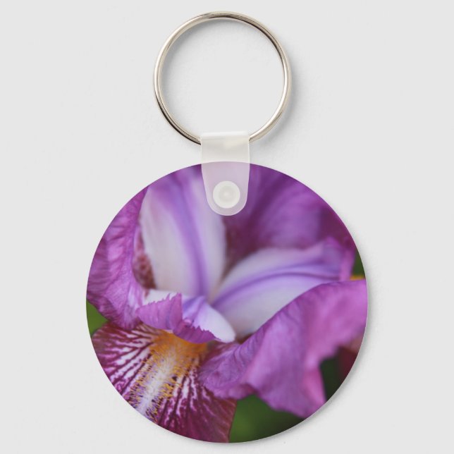Bearded German Iris Keychain (Front)