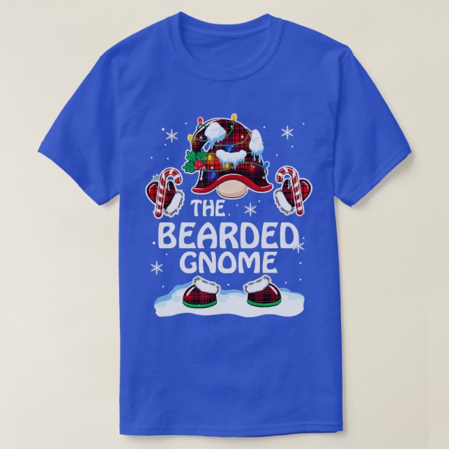 Bearded Gnome Buffalo Plaid Matching 54 T-Shirt (Design Front)