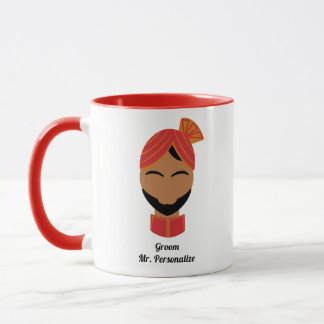 Bearded Groom Doolha Desi South Asian India Gift  Mug