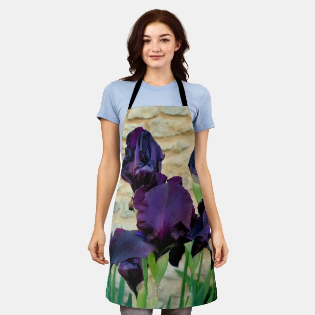 Bearded Iris All Over Print Apron (Worn)
