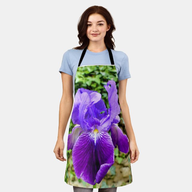 Bearded Iris All Over Print Apron (Worn)