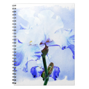 Bearded Iris - Blue And White Notebook