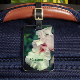 Bearded Iris Flower In Peach Personalized Luggage Tag