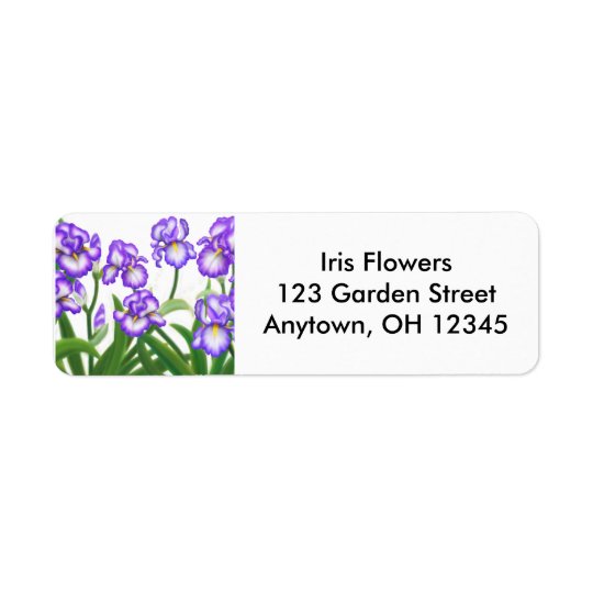 Bearded Iris Flowers Label Return Address Label