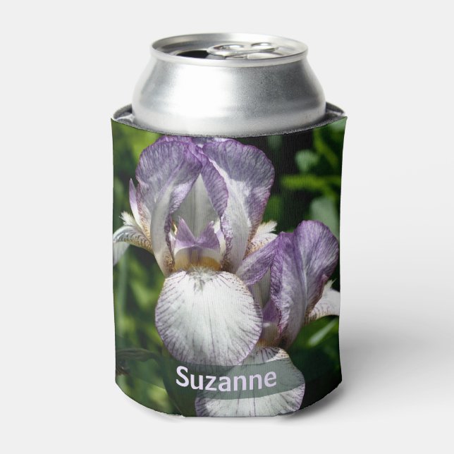 Bearded Iris Flowers Personalized  Can Cooler (Can Front)