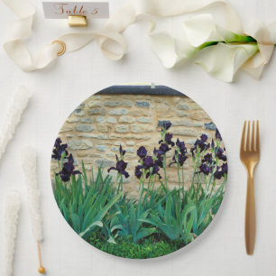 Bearded Iris Paper Plate
