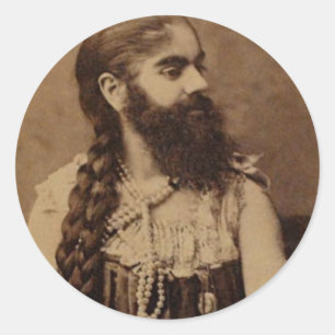 Bearded Lady Classic Round Sticker