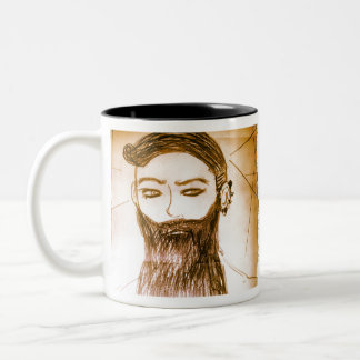 bearded man manga anime in twisted world Two-Tone coffee mug