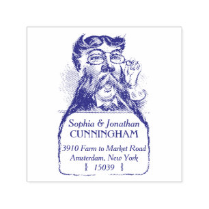Bearded Man Self Ink Return Address Stamp