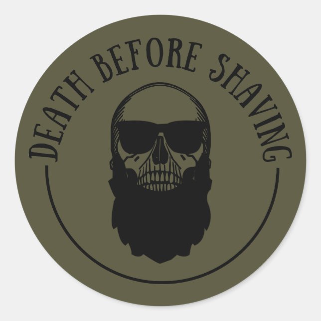 Bearded quotes funny beard sayings gifts classic round sticker (Front)