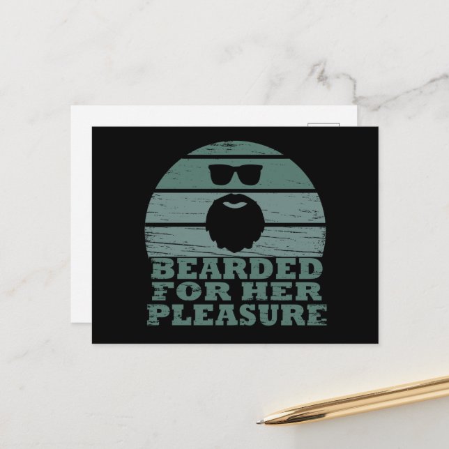 Bearded quotes funny beard sayings gifts holiday postcard (Front/Back In Situ)