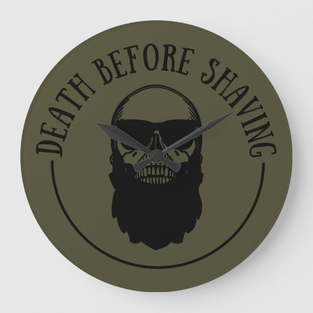 Bearded quotes funny beard sayings gifts large clock (Front)