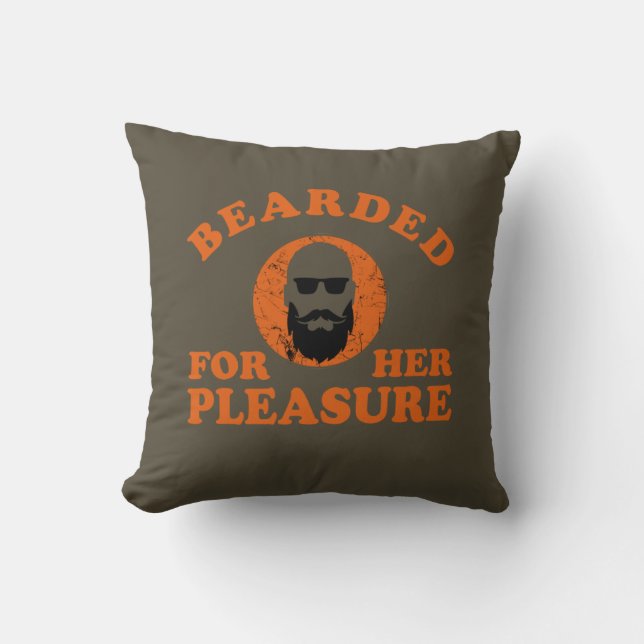 Bearded quotes funny beard sayings gifts throw pillow (Front)