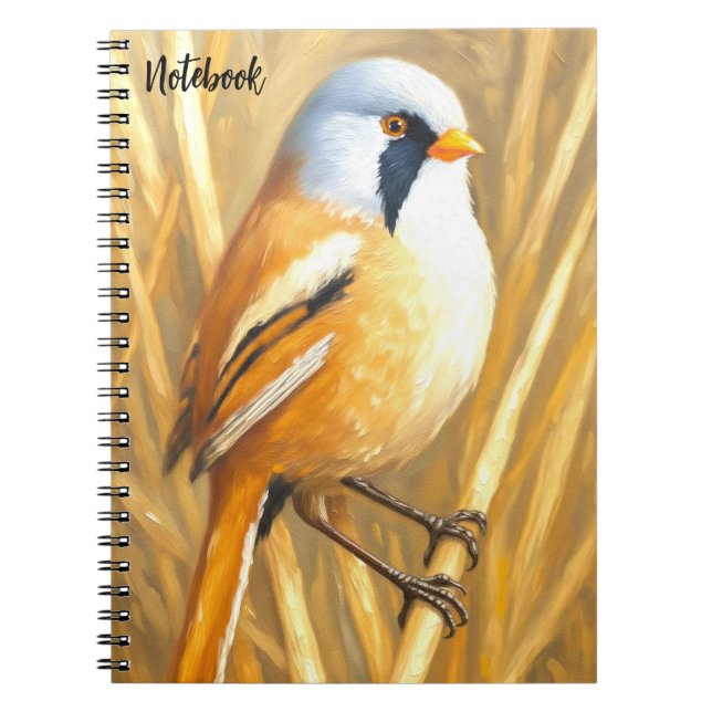 Bearded Reedling Bird Art Notebook | Wildlife Jour (Front)