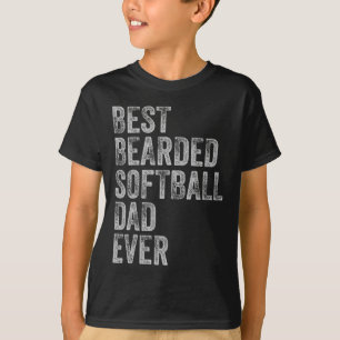 Bearded Softball Dad Fathers Day T-Shirt