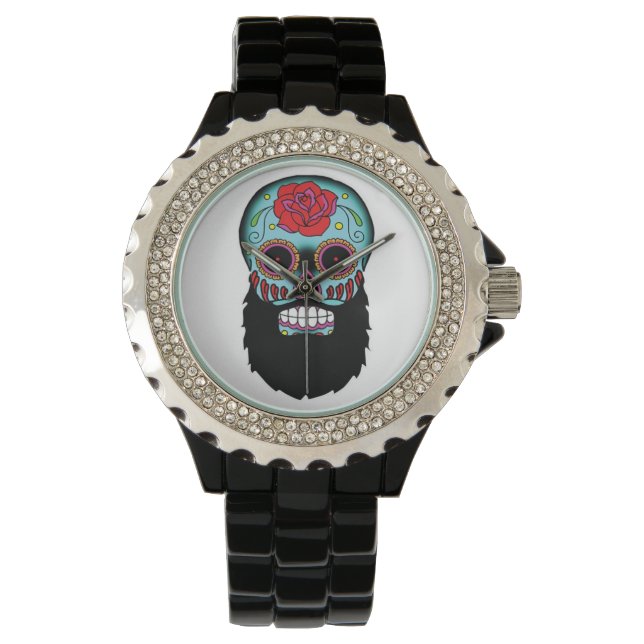 Bearded Sugar Skull Watch (Front)