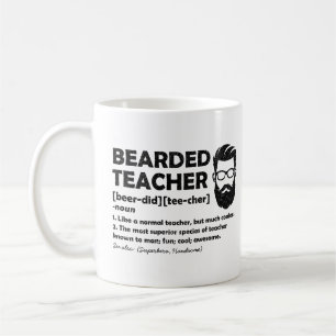 Bearded Teacher Funny Definition Personalized Coffee Mug