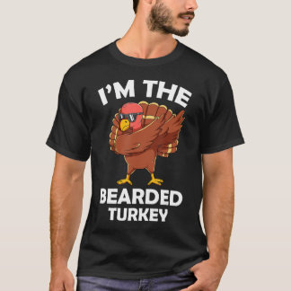 Bearded Turkey Family Group Matching Thanksgiving T-Shirt